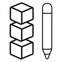 Edit Drive Data icon concept in black line color vector