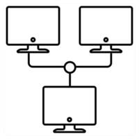 Network icon concept in black line color vector