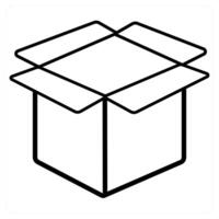 Vertified box icon concept in black line color vector