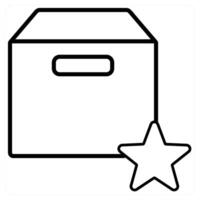 Delete box icon concept in black line color vector