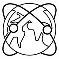 Designation icon concept in black line color vector