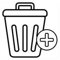 recycle bin icon concept in black line color vector