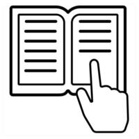 read icon concept in black line color vector