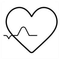 heartbeat icon concept in black line color vector