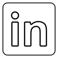 linkdin icon concept in black line color vector