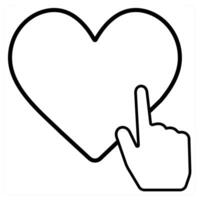 like and love icon concept in black line color vector