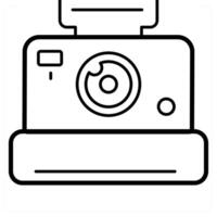 camera and photo icon concept in black line color vector