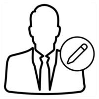 edit profile icon concept in black line color vector