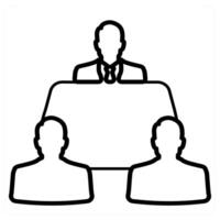 Conference Meeting icon concept in black line color vector