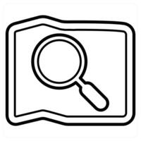 Search Map icon concept in black line color vector