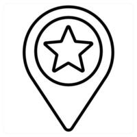 Location and marker icon concept in black line color vector