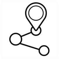 Share Location icon concept in black line color vector