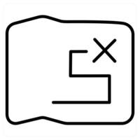 Wrong Route icon concept in black line color vector