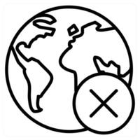 Global concept in black line color vector