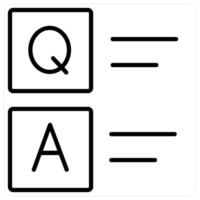 Questionnaire and education icon concept in black line color vector