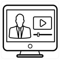 Online Classes and education icon concept in black line color vector