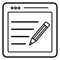 Article Writing and education icon concept in black line color vector