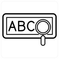 Abc and education icon concept in black line color vector