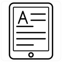 Article and education icon concept in black line color vector