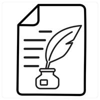 Authorship and study icon concept in black line color vector