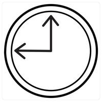 Time icon concept in black line color vector