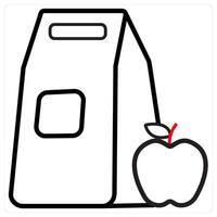 Meal icon concept in black line color vector