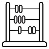 Abacus icon concept in black line color vector