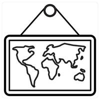 Map icon concept in black line color vector