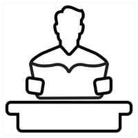 Study icon concept in black line color vector