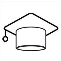 Graduate icon concept in black line color vector