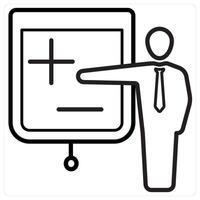 Lecture icon concept in black line color vector