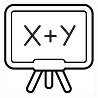 Mathematics icon concept in black line color vector