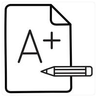 Result icon concept in black line color vector