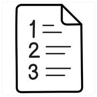 Examination Sheet icon concept in black line color vector