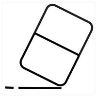 Eraser icon concept in black line color vector