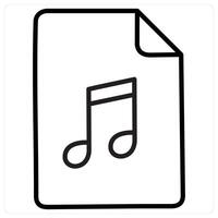 Audio Song icon concept in black line color vector