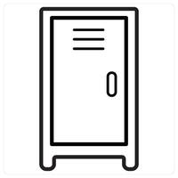 Locker icon concept in black line color vector