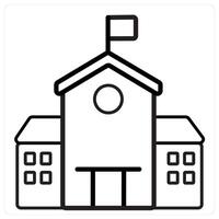School icon concept in black line color vector