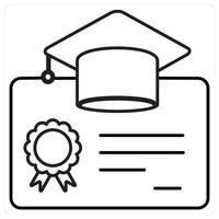 Degree icon concept in black line color vector