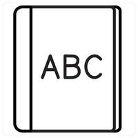 Alphabet icon concept in black line color vector