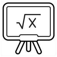 Mathematics and study icon concept in black line color vector