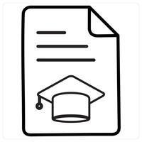 Certificate in black line color vector