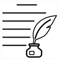 Authorship icon concept in black line color vector