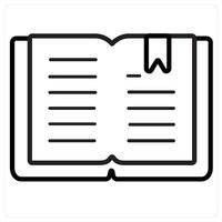 Book and study icon concept in black line color vector