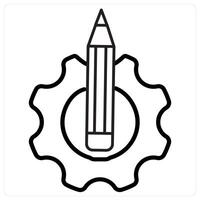 Write and document icon concept in black line color vector