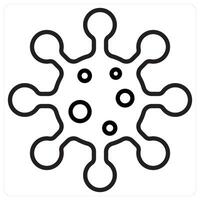 Virus in black line color vector