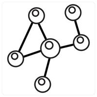 Atom icon in black line color vector