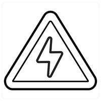 Danger icon in black line color vector