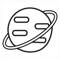 Planet icon concept in black line color vector
