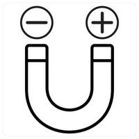Magnet icon concept in black line color vector